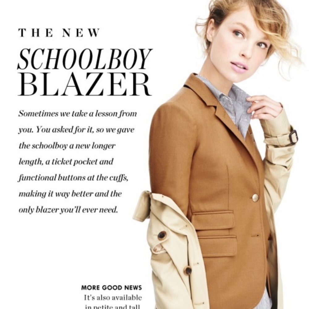 J crew tan schoolboy blazer